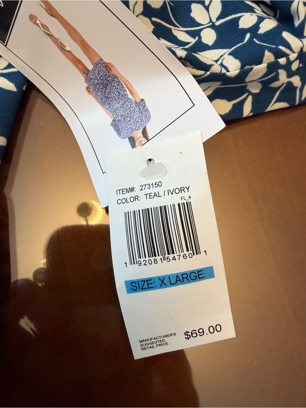 Blue Floral Print Mini Dress with Cinched Waist - Picture 8 of 9